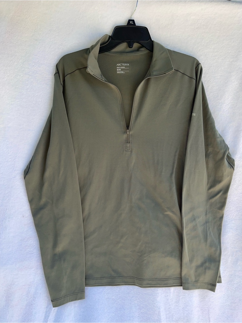 Arc'teryx Men’s Olive Green Half-Zip Pullover Medium Hiking Outdoor